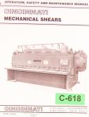 Cincinnati-Cincinnati Mechanical Shears, 10 Series - 43 100 1400 1800 1500 2500 Series Operations Maintenance Manual 1993-10-100-1000-1400-1500-18-1800-2500-43-62-01
